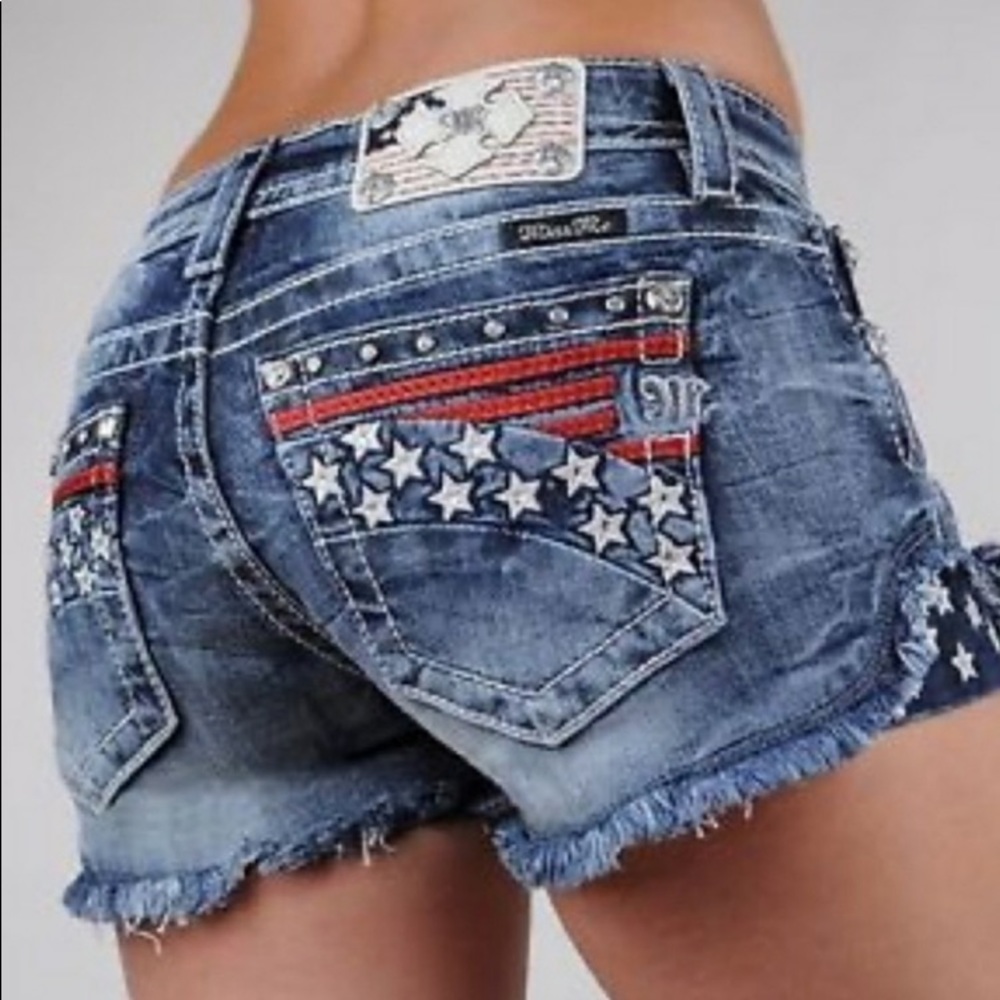 Miss Me Flag Shorts 26